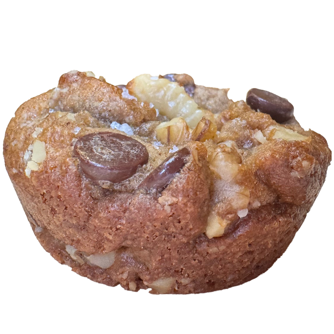 The OG: Dark Brown Sugar, Ghirardelli Semi-Sweet Chocolate Chip and Walnut Cookie finished with Fleur de Sel.